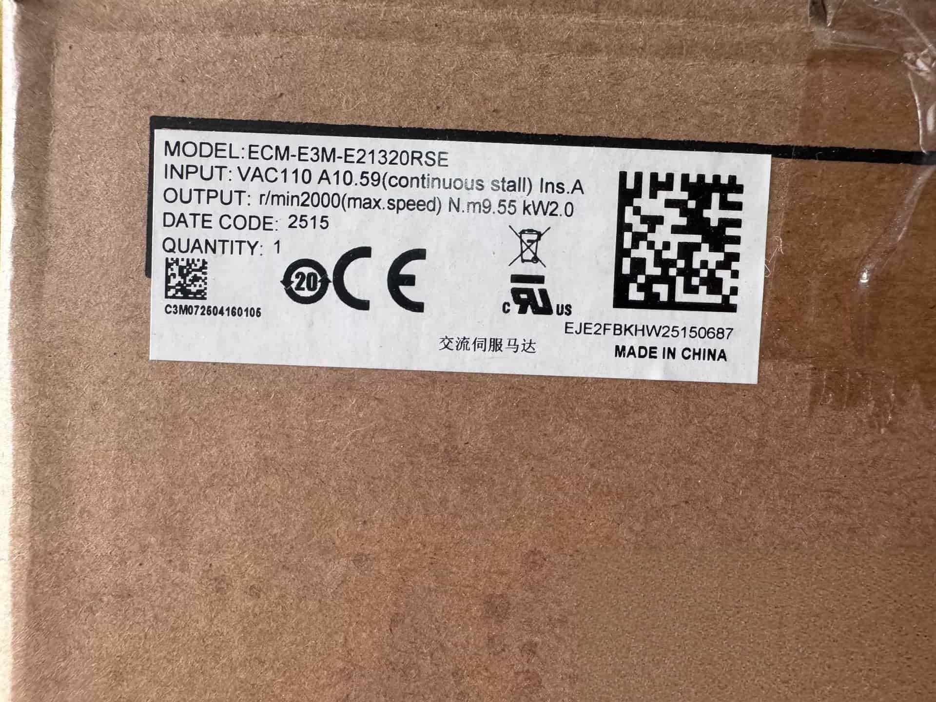 Tiontairí minicíochta 100% bunaidh agus fíor Delta ECM-E3M-E21320RSE Drive Servo Motor