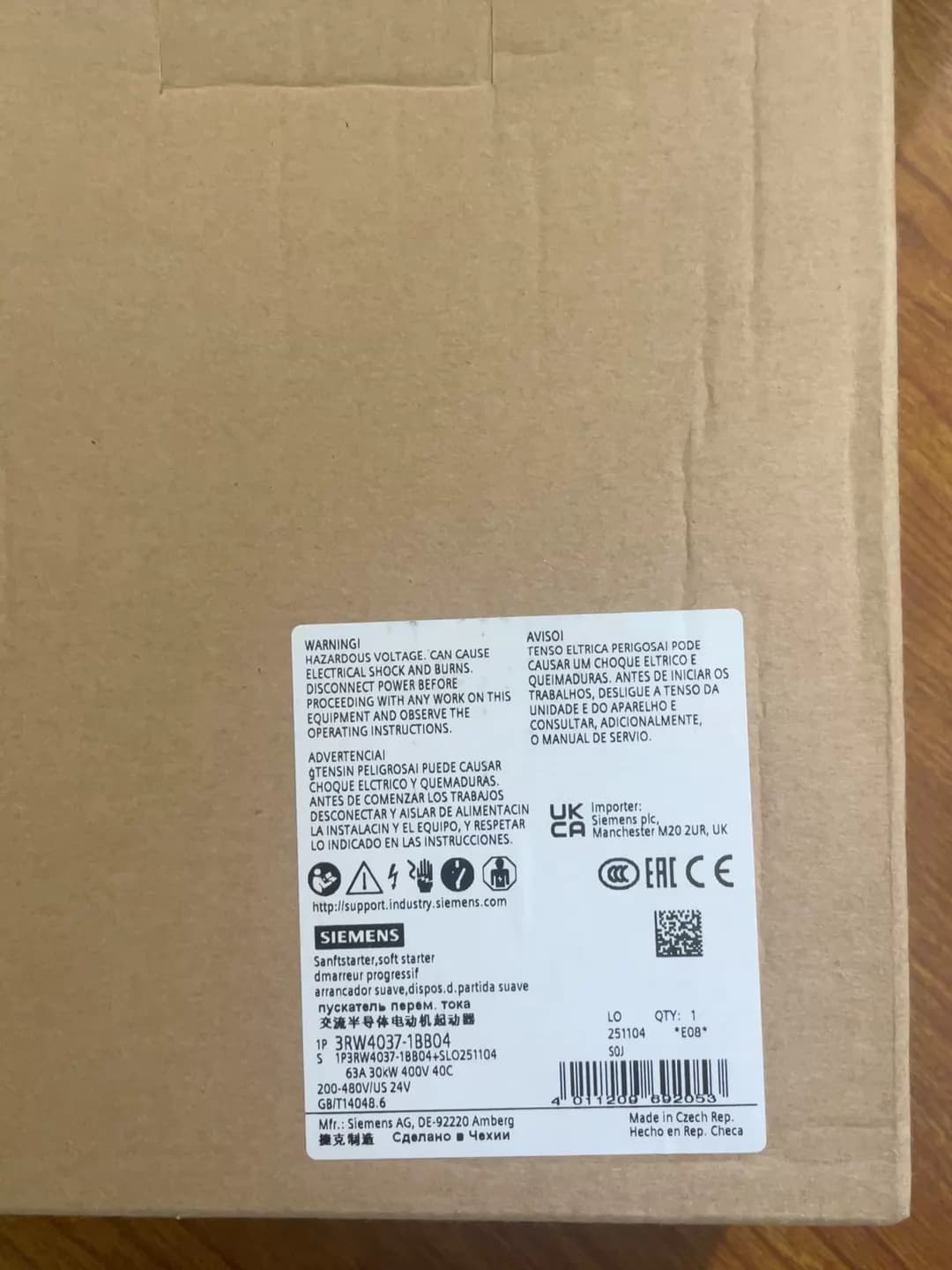 Siemens 3RW4037-1BB04 Tosaitheoir Bog SIRIUS SOFT STARTER