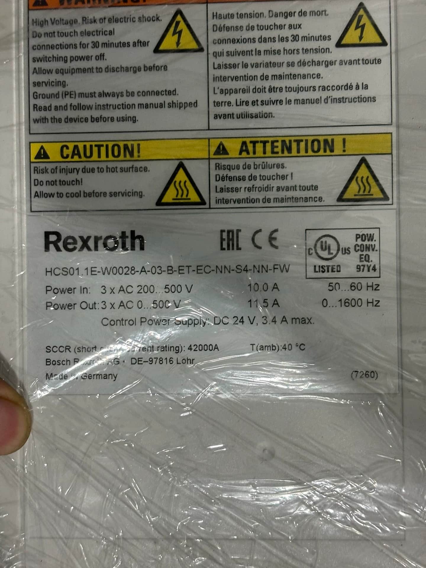 Tiomántán Servo Bunaidh Nua Bosch Rexroth HCS01.1E-W0028-A-03-B-ET-EC-NN-S4-NN-FW Servo Motor Loingseoireacht Fast